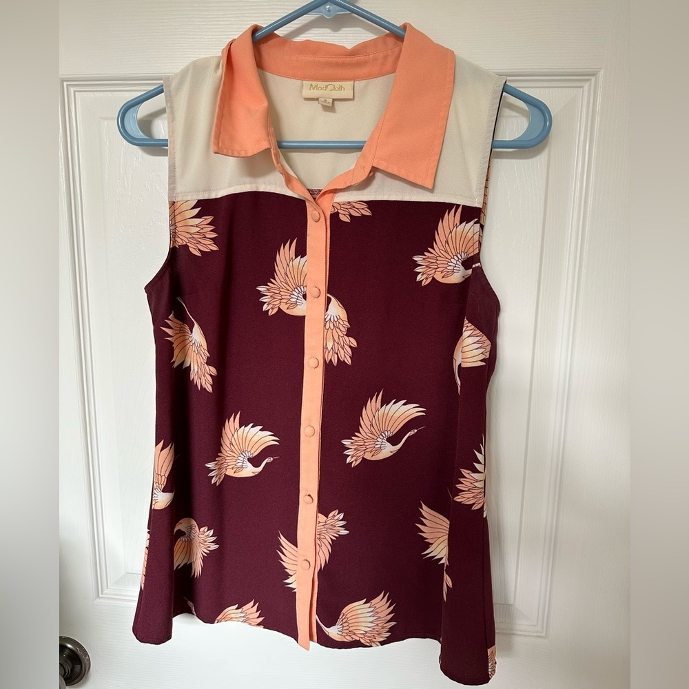 ModCloth Cranes Blouse